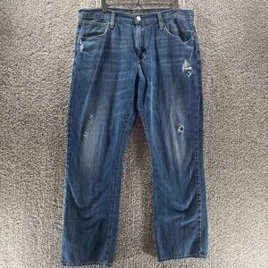 American Eagle Jeans Mens 36x32 Blue Original Straight Normcore Cotton Preppy